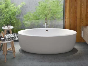 Best Ovaal Losstaand Bad - 251L - 185 X 90 X 58 Cm - Wit - Acryl - Marmati Vrijstaand Bad