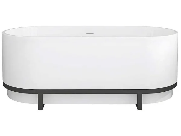 Cheap Ovaal Vrijstaand Bad Met Metalen Decoratie - 230 L - 160 X 75 X 60 Cm - Wit - Acryl - Pleco Vrijstaand Bad