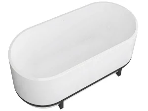 Cheap Ovaal Vrijstaand Bad Met Metalen Decoratie - 230 L - 160 X 75 X 60 Cm - Wit - Acryl - Pleco Vrijstaand Bad