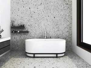 Cheap Ovaal Vrijstaand Bad Met Metalen Decoratie - 230 L - 160 X 75 X 60 Cm - Wit - Acryl - Pleco Vrijstaand Bad