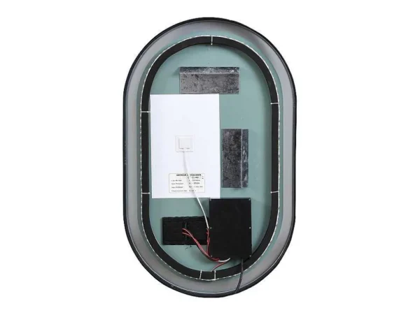Discount Ovale Badkamerspiegel Met Verlichting Dampwerend Met Zwarte Lijst 60 X 90 Cm Alarico Accessoires & Spiegels
