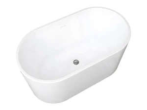 Cheap Ovalen Losstaand Bad - 180 L - 130 X 71 X 58 Cm - Wit - Acryl - Apogon Vrijstaand Bad