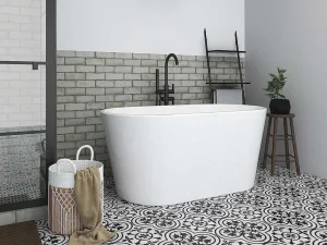 Cheap Ovalen Losstaand Bad - 180 L - 130 X 71 X 58 Cm - Wit - Acryl - Apogon Vrijstaand Bad