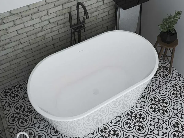 Cheap Ovalen Losstaand Bad - 180 L - 130 X 71 X 58 Cm - Wit - Acryl - Apogon Vrijstaand Bad