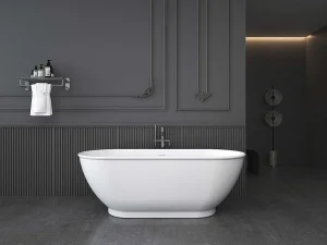Best Sale Ovalen Vrijstaand Bad - 240 L - 170 X 75 X 60 Cm - Wit - Acryl - Mobula Vrijstaand Bad