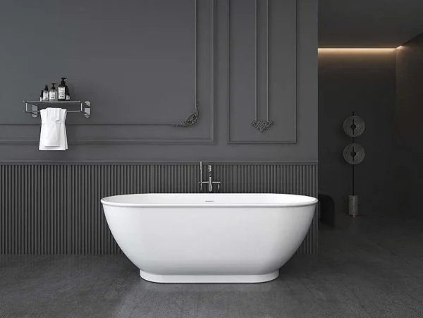 Best Sale Ovalen Vrijstaand Bad - 240 L - 170 X 75 X 60 Cm - Wit - Acryl - Mobula Vrijstaand Bad