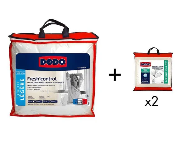 Flash Sale Pack Anti-Transpirant Dekbed 220X240Cm + 2 Hoofdkussens 60X60Cm Verkoelend Effect Dekbed