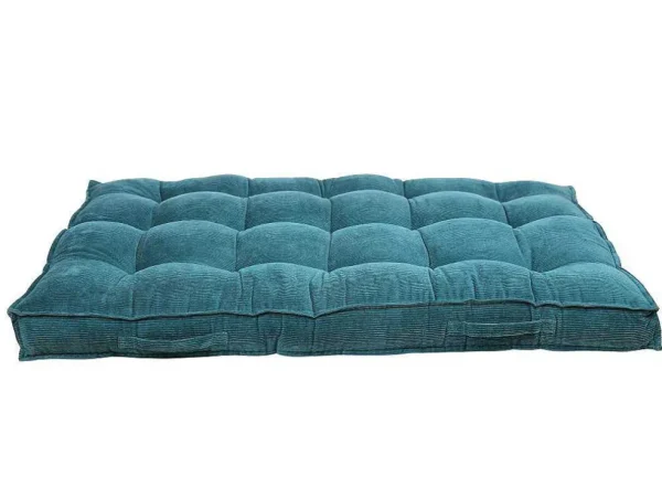 Store Palletkussen - 120 X 80 X 10 Cm - Ribfluweel - Blauw - Baila Huistextiel