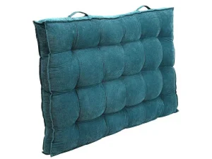 Store Palletkussen - 120 X 80 X 10 Cm - Ribfluweel - Blauw - Baila Huistextiel