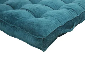 Store Palletkussen - 120 X 80 X 10 Cm - Ribfluweel - Blauw - Baila Huistextiel