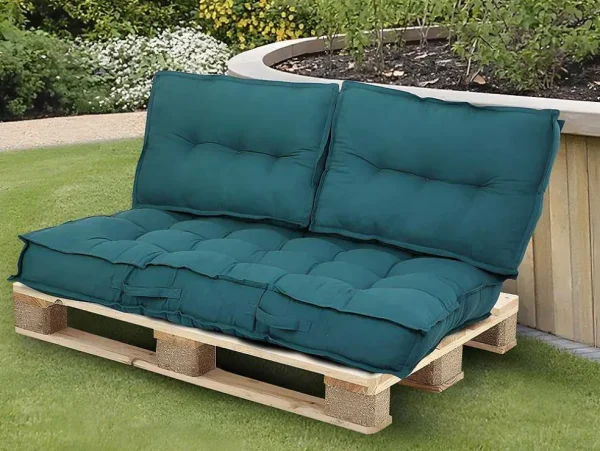 Fashion Palletkussen Baila - Katoen En Polyester - 80X120X12 Cm - Blauw Tuindecoratie