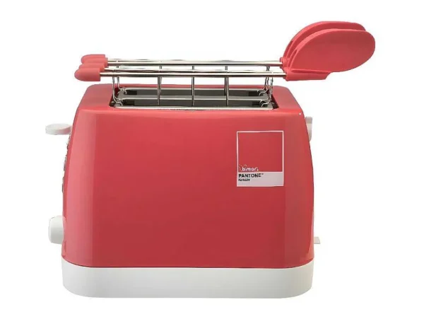 Outlet Pantone Broodrooster, Rood, 26X18X17 Cm, Klein Huishoudelijk Apparaat