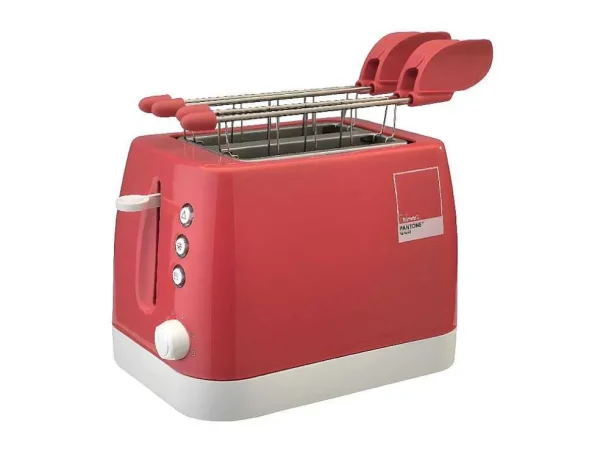 Outlet Pantone Broodrooster, Rood, 26X18X17 Cm, Klein Huishoudelijk Apparaat