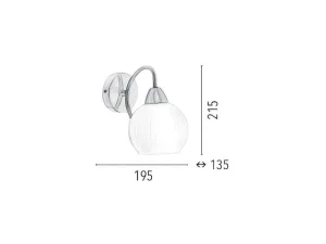 Discount Pavia Wandlamp, Satijn, Wit, 19,5X13,5X21,5 Cm, Wandlamp