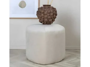 Best Peg Poef, Hocker O46Cm Velours Wit. Poef