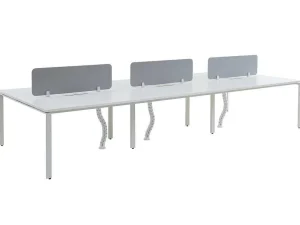 Sale 6 Persoons Bureau Bank - Wit - L140 Cm - Met Tussenschotten - Downtown Kantoormeubilair