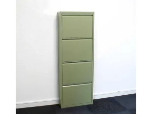 Online Pisa Schoenenkast Groen Metaal Met 4 Vakken. Schoenenkast