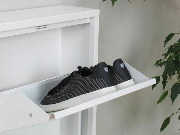 Store Pisa Schoenenkast Wit Metaal Met 5 Vakken - Set Van 2. Schoenenkast