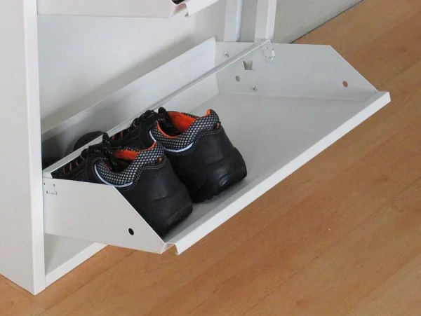 Store Pisa Schoenenkast Wit Metaal Met 5 Vakken - Set Van 2. Schoenenkast
