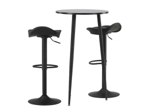 Flash Sale Plaza Barmeubelset Bartafel Zwart En 2 Adesto Barstoelen Zwart. Barmeubel