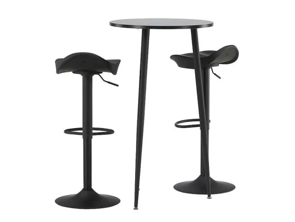 Flash Sale Plaza Barmeubelset Bartafel Zwart En 2 Adesto Barstoelen Zwart. Barmeubel