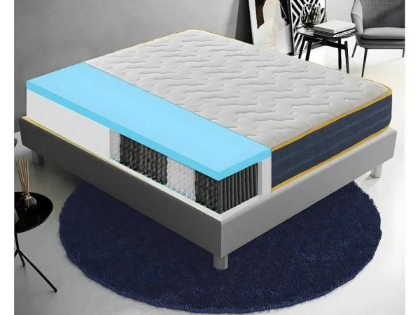 Sale Pocketveringmatras En Traagschuim Met 9 Gedifferentieerde Zones - 23 Cm Hoog - Anatomisch 140X200 Cm Veren Matras