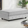 Hot Poef Met Opbergruimte Van Lichtgrijs Velours Chesterfield Poef