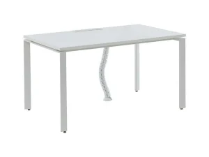 New Professioneel Bureau Voor 1 Persoon - Wit - L140 Cm - Downtown Bureaumeubel