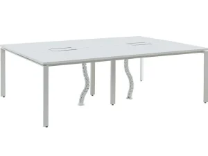 New Professioneel Bureau Voor 4 Personen - Wit - L120 Cm - Downtown Kantoormeubilair