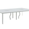 New Professioneel Bureau Voor 4 Personen - Wit - L140 Cm - Downtown Kantoormeubilair
