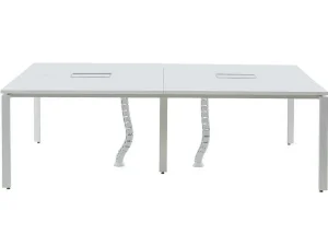 New Professioneel Bureau Voor 4 Personen - Wit - L120 Cm - Downtown Kantoormeubilair
