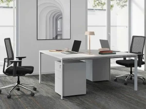 Cheap Professioneel Bureau Voor 2 Personen - Wit - L140 Cm - Downtown Kantoormeubilair