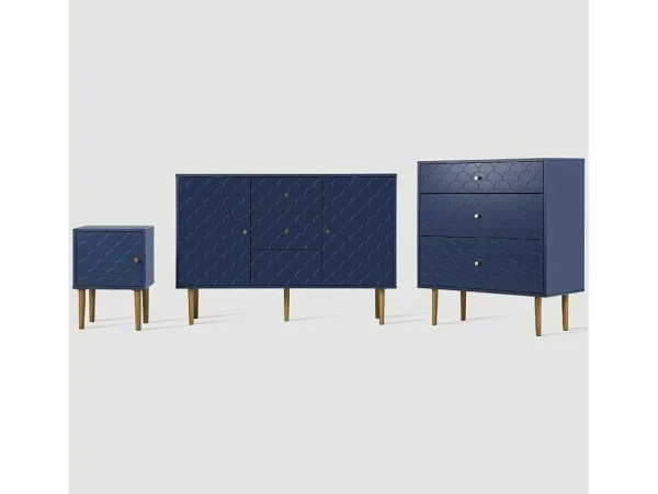 Online Ragement Ladekast Voor Slaapkamer - 3 Lades - Donkerblauw Ladekast