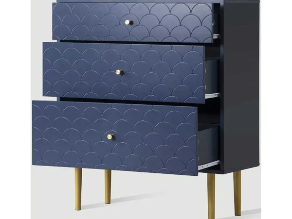 Online Ragement Ladekast Voor Slaapkamer - 3 Lades - Donkerblauw Ladekast