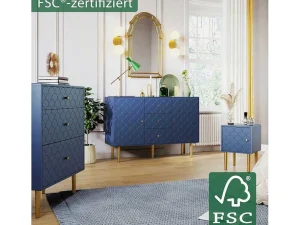 Online Ragement Ladekast Voor Slaapkamer - 3 Lades - Donkerblauw Ladekast