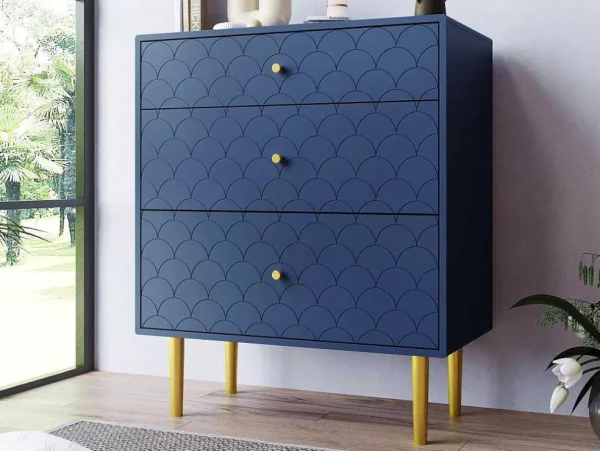 Online Ragement Ladekast Voor Slaapkamer - 3 Lades - Donkerblauw Ladekast