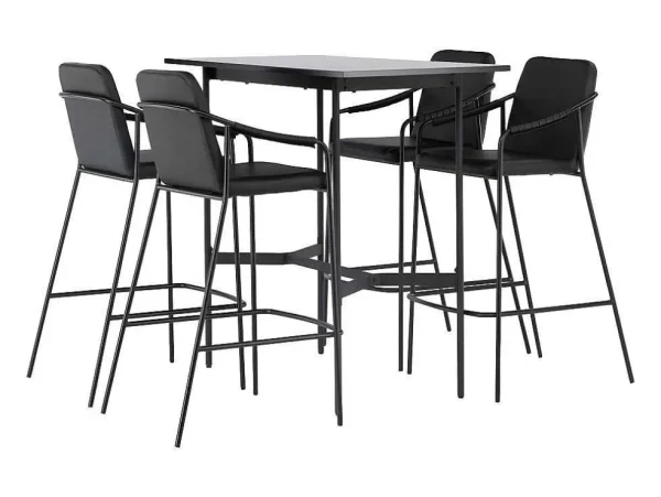 Discount Rax Barmeubelset Bartafel Zwart En 4 Tvist Barstoelen Zwart. Barmeubel