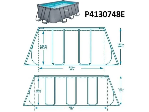 Shop Rechthoekig Buisvormig Zwembad Met Patroonfilterpomp - L396 X B213 X H122 Cm - Antraciet - Bantayan Zwembad