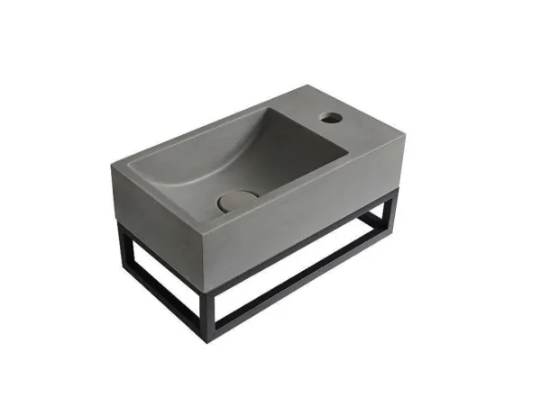 Sale Rechthoekige Hangende Wastafel Met Drager - L40 X B22 Cm - Uchami Muurkast Badkamer