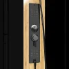 Fashion Rechthoekige Hydromassage Douchecabine Met Bamboe - Omkeerbare Installatie - Mat Zwart - L120 X B80 X H225 Cm - Vituna Douchecabine