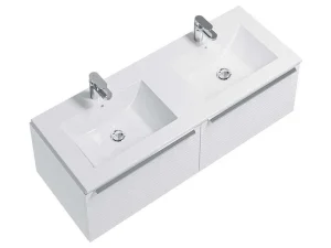 Fashion Rechthoekige Keramische Wastafel - Wit - 122 X 46,5 Cm - Motiac Wastafel