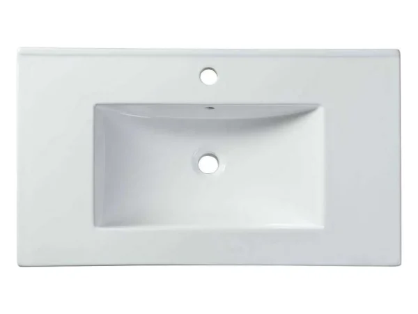 Fashion Rechthoekige Keramische Wastafel - Wit - 81 X 46,5 Cm - Motiac Wastafel