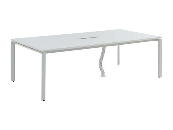 Clearance Rechthoekige Vergadertafel - 6 Personen - Wit - L240 Cm - Downtown Kantoormeubilair