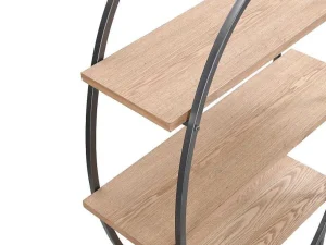 Discount Rek Met 3 Legplanken In Mdf En Metaal - Houtlook En Zwart - Lolana Boekenkast & Vitrine