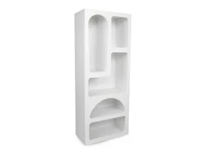Store Rek Met 5 Nissen - Wit - Luela Boekenkast & Vitrine