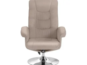 Hot Relaxfauteuil + Kruk Cappucino Fauteuil Leer