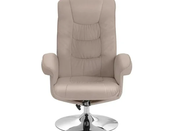 Hot Relaxfauteuil + Kruk Cappucino Fauteuil Leer