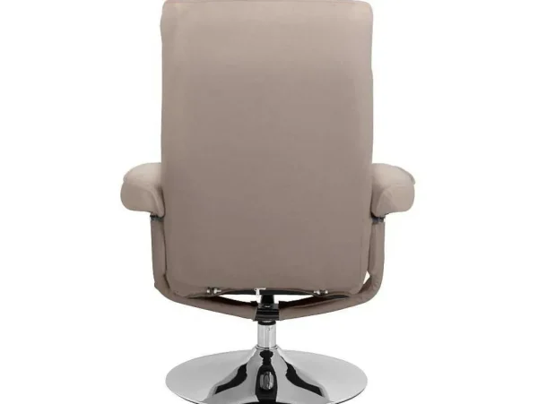 Hot Relaxfauteuil + Kruk Cappucino Fauteuil Leer
