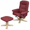 Shop Relaxfauteuil H56 Met Kruk, Bordeaux Fauteuil Kunstleer