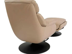 Hot Relaxfauteuil Met Kruk Mcw-K99, Taupe Fauteuil Leer